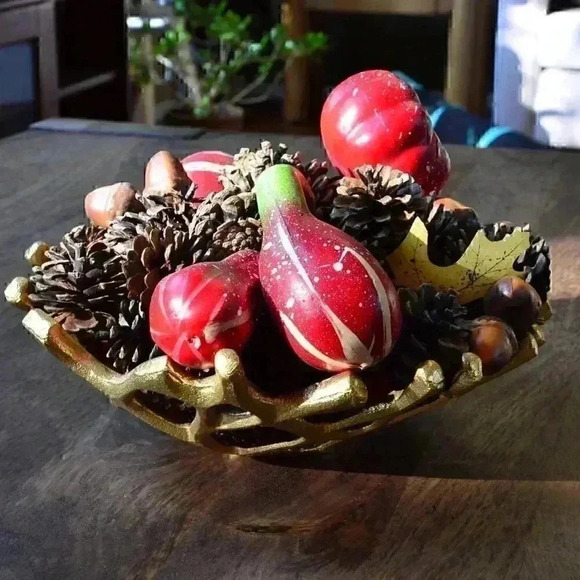 Fall Decorations Pumpkins Maple Leaves Pinecone - Picture 1 of 5